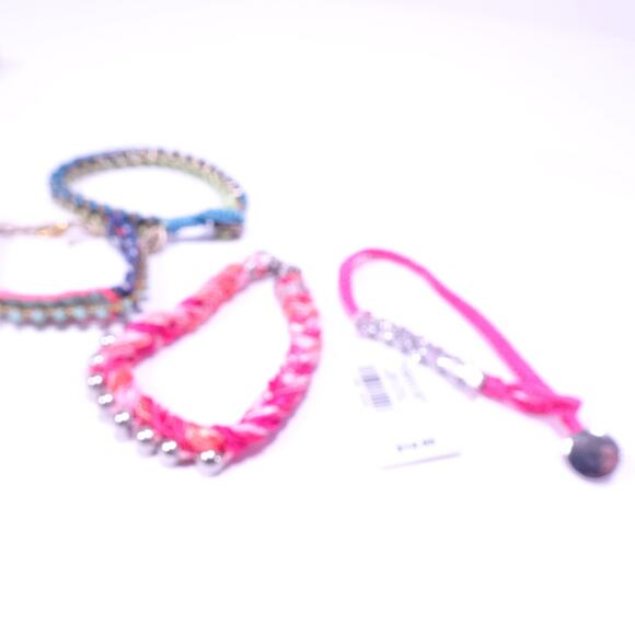 J.Crew AEO Gap Women's Rainbow Braided Crystal Stone Bracelet Set of 4 NWT 125 - Picture 8 of 9